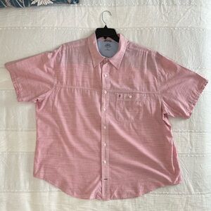 Izod Pink Casual Button Down Shirt Short Sleeve